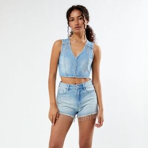 PacSun Light Blue Denim Top & Shorts